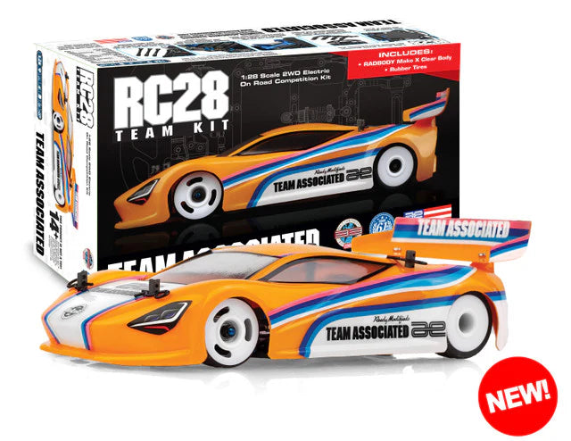 Team Associated RC28R 1/28 2WD Electric On-Road Competition Team Kit w/Mako X Body, Wheels & Tires (Clear) PROBUILD