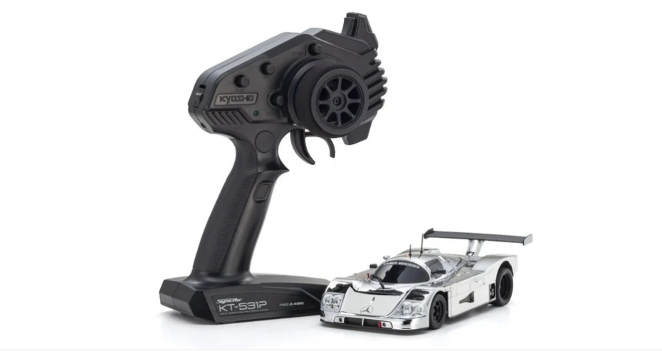 Kyosho MR-04 RWD Mini-Z Readyset w/Sauber-Mercedes C9 Body (Chrome/Silver) w/KT-531P 2.4GHz Radio
