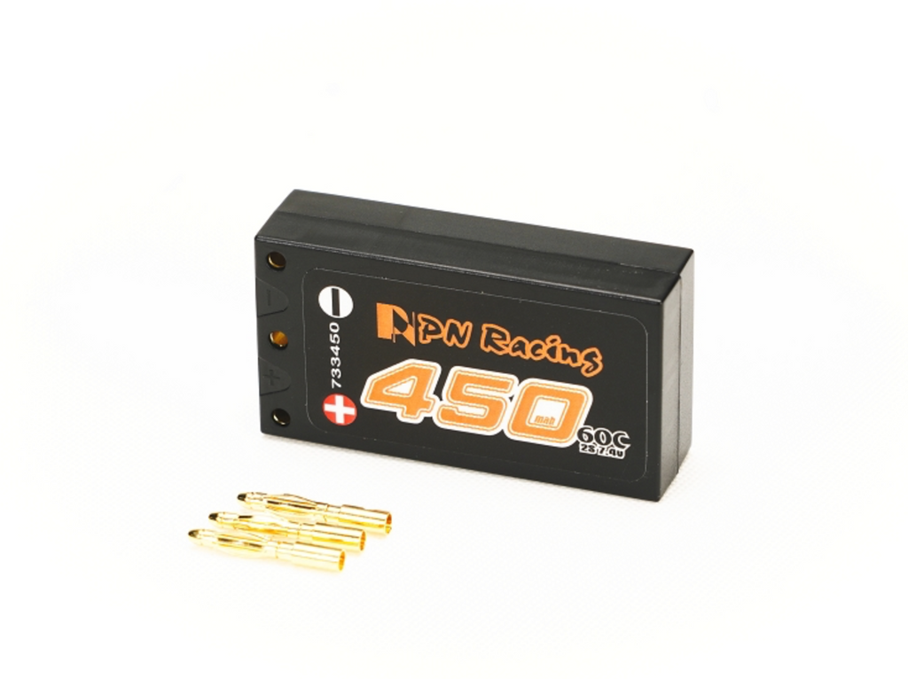 PN Racing V6 LiPo 2S 7.4V 450mah 60C Hardcase Battery